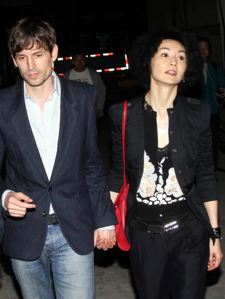 Hong Kong Actress Maggie Cheung Her German Architect Boyfriend Ole — Stock Photo, Image