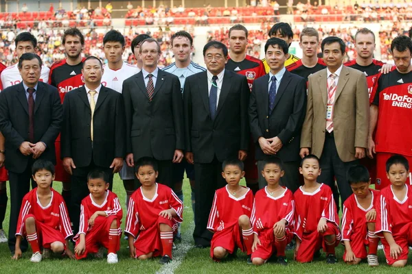 Wei Midden Middelste Rij Voorzitter Van Chinese Football Association Vormt — Stockfoto