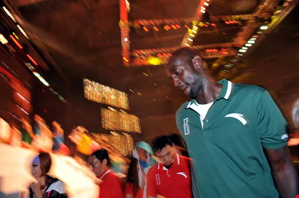 Giocatore Nba Basektball Kevin Garnett Dei Boston Celtics Visita Sede — Foto Stock