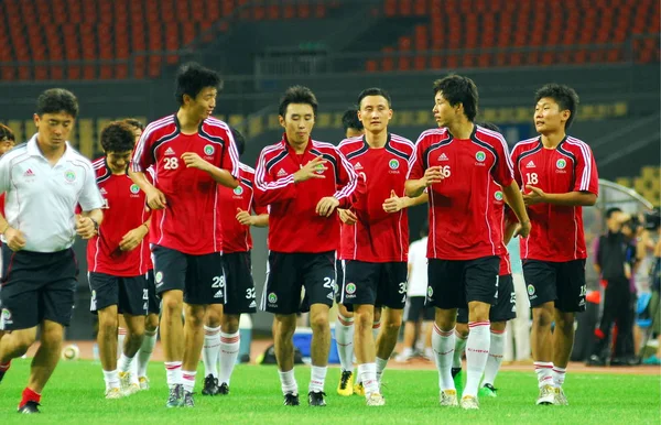 Members Chinese National Mens Soccer Team Warm Training Session Nanning — Stock Photo, Image