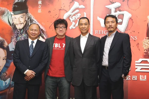Desde Izquierda Director Cine Hollywood John Woo Director Cine Taiwanés — Foto de Stock