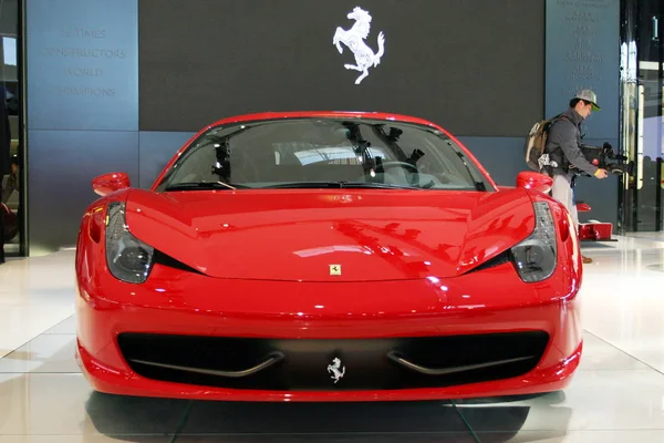 Ferrari 458 Italia Jest Wyświetlany Wystawie Beijing International Automotive Znany — Zdjęcie stockowe