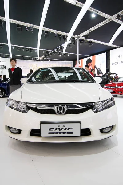 Honda Civic Hybrid Diaplayed Pekingi Nemzetközi Autóipari Kiállítás Ismert Auto — Stock Fotó