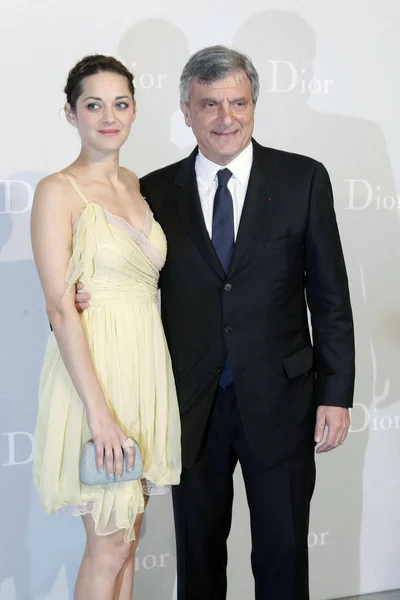 Dior President Sidney Toledano French Actress Marion Cotillard Pose Prior — Stock Photo, Image