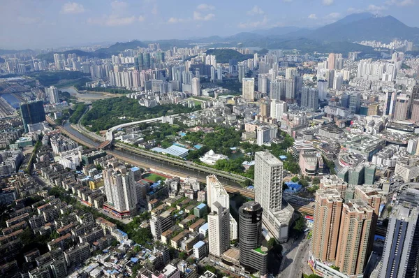 Vista Clusters Arranha Céus Escritórios Arranha Céus Edifícios Apartamentos Residenciais — Fotografia de Stock