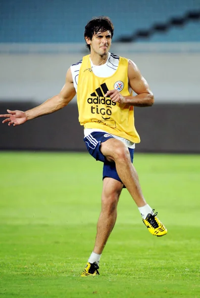 Footballeur Paraguayen Roque Luis Santa Cruz Cantero Entraîne Lors Une — Photo