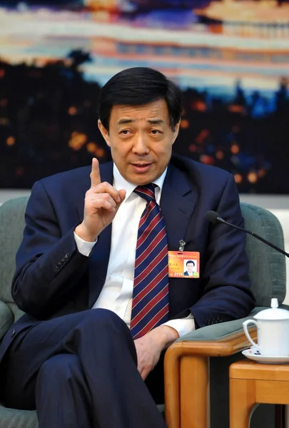 Xilai Tajemník Chongqing Městského Výboru Komunistické Strany Číny Cpc Mluví — Stock fotografie