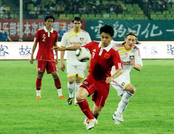 Liu Jian Frente Selección Nacional China Fútbol Masculino Compite Con — Foto de Stock