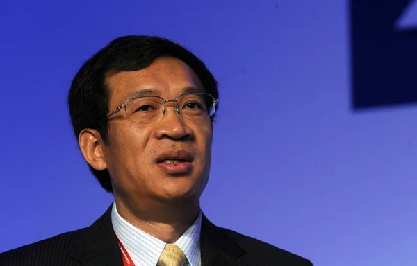 Fanoušek Yifei Výkonný Viceprezident Čínské Stavební Banky Ccb Vidět Konferenci — Stock fotografie