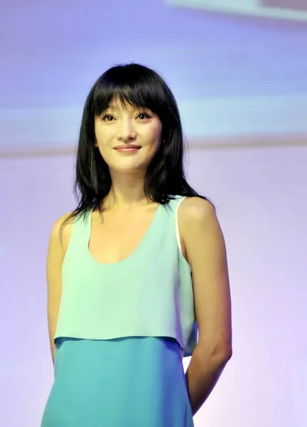 Китайская Актриса Чжоу Сюнь Замечена Время Пресс Конференции Продвижению Ноутбуков — стоковое фото