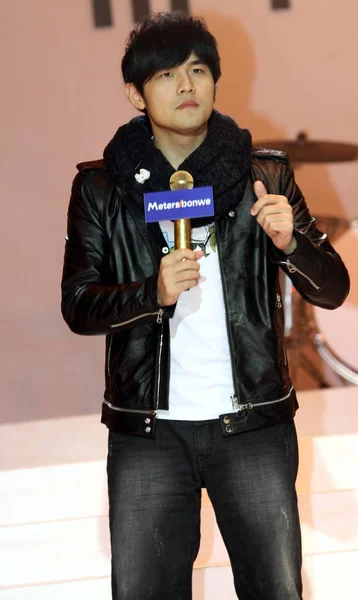 2010年3月8日 台湾歌手兼演员周杰伦在中国上海的一次促销活动中被看到 — 图库照片