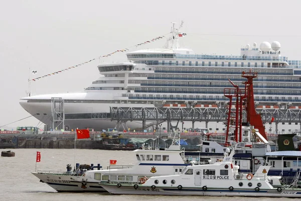 Vista Cruzeiro Luxo Diamond Princess Terminal Internacional Cruzeiros Wusongkou Xangai — Fotografia de Stock