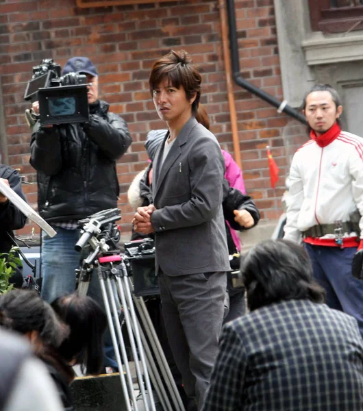Actor Japonés Kimura Takuya Visto Durante Rodaje Nuevo Drama Televisión —  Fotos de Stock