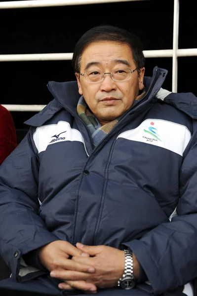 Wei Presiden Asosiasi Sepak Bola Chineses Menonton Chinas Changchun Yatai — Stok Foto