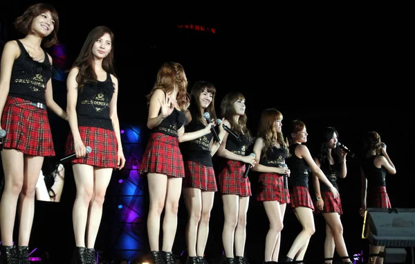 Grupo Pop Sul Coreano Girls Generation Visto Concerto Grupo Pop — Fotografia de Stock