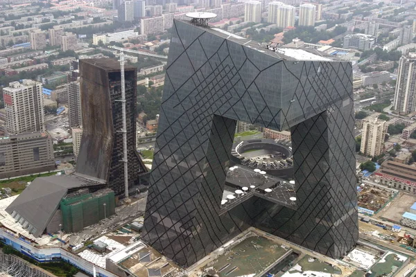 Vista Del Edificio Principal Nueva Sede Televisión Central China Cctv —  Fotos de Stock