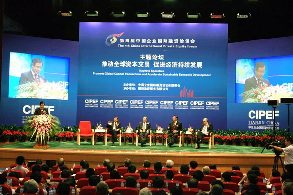 Cui Jindu Zástupce Starosty Tianjin Místopředsedy Cipefa Mezinárodní Fórum Soukromém — Stock fotografie