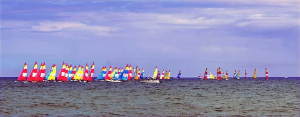Los Veleros Ven Mar Durante 19º Campeonato Mundial Hobie Weihai —  Fotos de Stock
