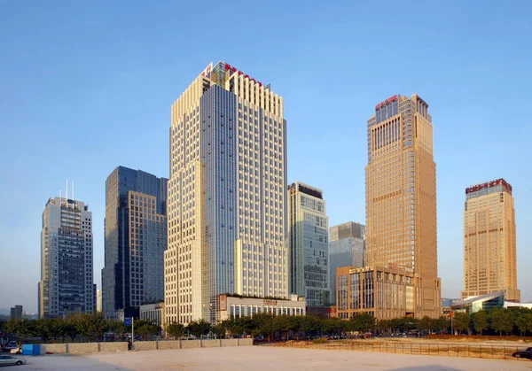 Cityscape Moderních Mrakodrapů Vysoce Kvalitních Kancelářských Budov Cbd Centrální Obchodní — Stock fotografie