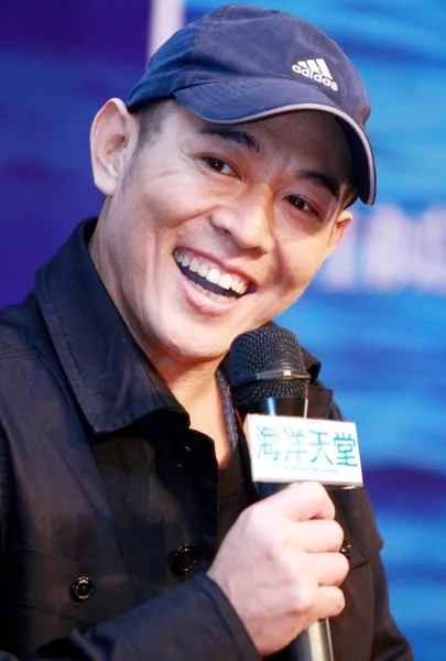 Chinese Kungfu Actor Jet Speaks Press Conference Movie Ocean Heaven — Stock Photo, Image