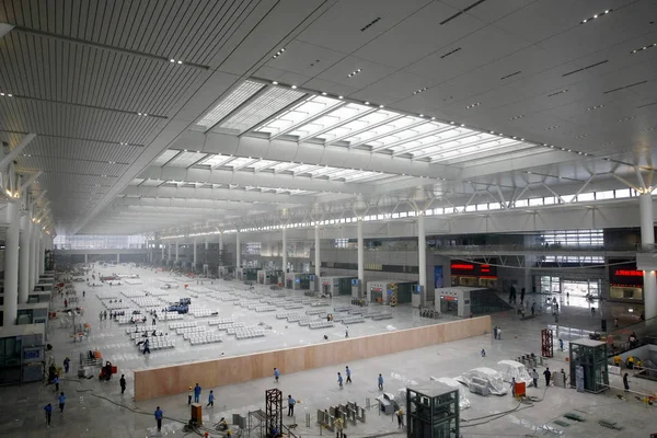 Uitzicht Wachtende Zaal Het Trein Station Shanghai Hongqiao Shanghai China — Stockfoto