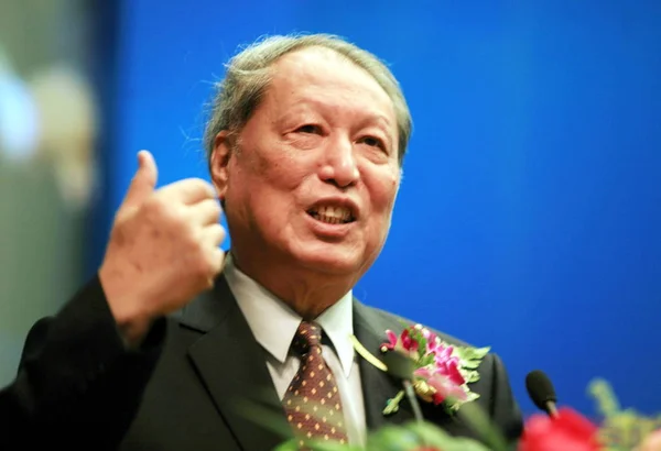 Cheng Siwei Bývalý Místopředseda Stálého Výboru Národního Kongresu Národy Mluví — Stock fotografie