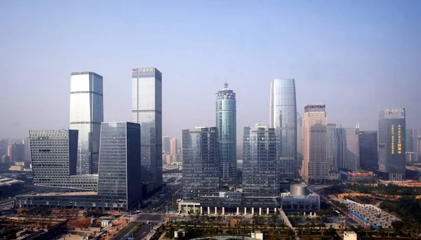 Paisaje Urbano Rascacielos Modernos Edificios Oficinas Gran Altura Cdb Distrito — Foto de Stock