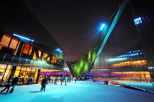 Vista Nocturna Del Pabellón Canadá World Expo Park Shanghai China — Foto de Stock