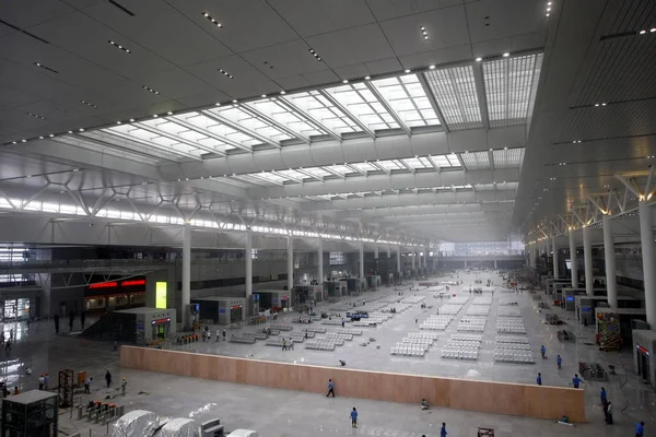 Uitzicht Wachtende Zaal Het Trein Station Shanghai Hongqiao Shanghai China — Stockfoto