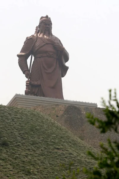 Vue Grande Statue Monde Ancien Général Chinois Guan Sur Montagne — Photo