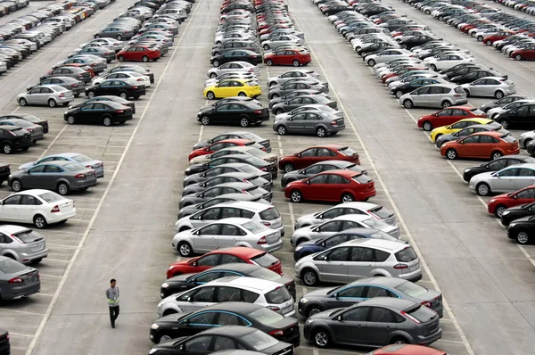 Filas Automóviles Ford Fabricados Por Changan Ford Empresa Conjunta Entre — Foto de Stock