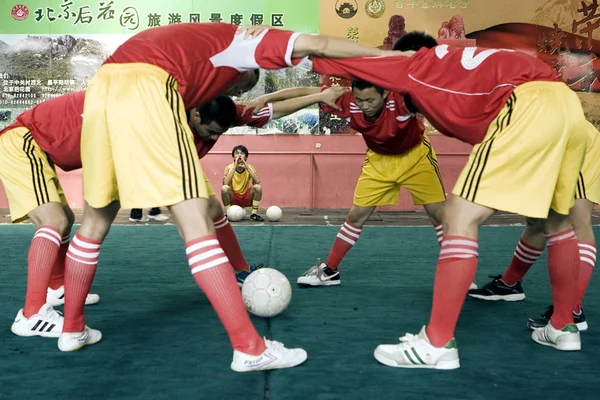 Les Joueurs Kungfu Chinois Entraînent Lors Une Séance Entraînement Shuaimingke — Photo