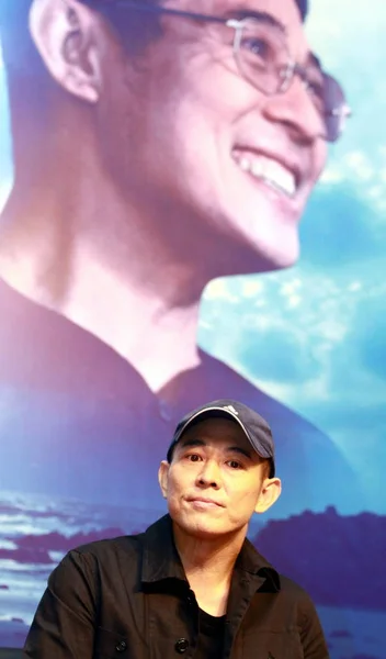 Chinese Kungfu Actor Jet Seen Press Conference Movie Ocean Heaven — Stock Photo, Image