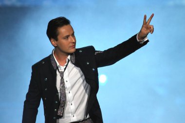 Russian singer Vitas performs at the 2010 Nanning International Folk Song Arts Festival in Nanning city, southwest Chinas Guangxi Zhuang Autonomous Region, October 20, 2010 clipart