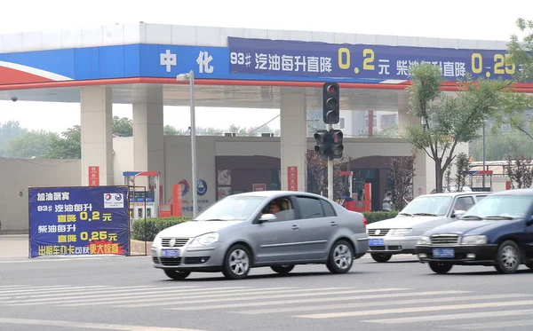 Vista Posto Gasolina Sinochem Total Pequim China Junho 2009 — Fotografia de Stock