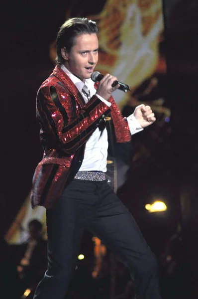 Cantante Ruso Vitas Realiza Durante Concierto Caridad Shanghai China Septiembre — Foto de Stock