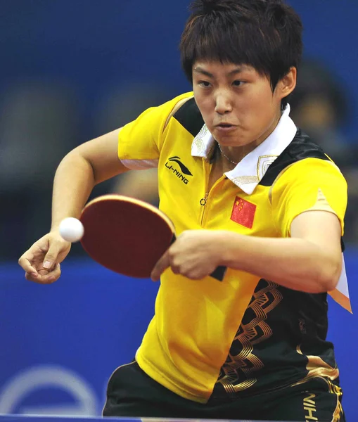 Chinas Guo Yue Konkuruje Tenis Stołowy Kobiet Zespół Finału Igrzyska — Zdjęcie stockowe