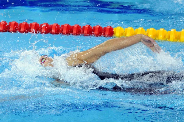 Chinas Zhao Jing Compete Nas Mulheres 200M Backstroke Final Nos — Fotografia de Stock
