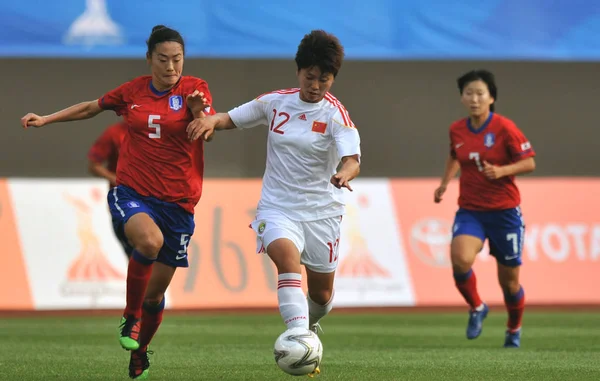 Team China Competes Team South Korea Womens Football Final 16Th — Stock Photo, Image