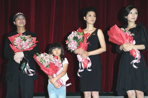 Kinesisk Film Direktör Feng Xiaogang Lefr Skådespelerska Fläkt Andra Höger — Stockfoto