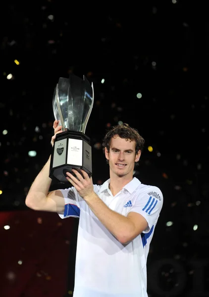 Andy Murray Británie Vydrží Šampion Trofej Během Slavnostní Poté Porazil — Stock fotografie