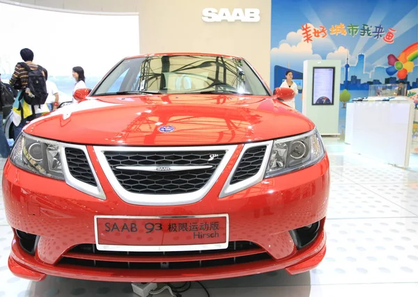 Saab Látható Kijelzőn Alatt Auto Show Ban Shanghai Kína Április — Stock Fotó