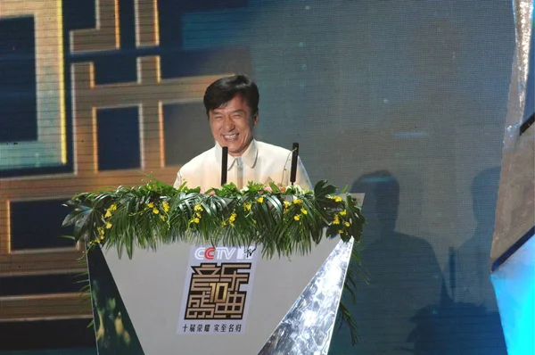 Суперзірка Гонконгу Кунг Джекі Чан Виступає Церемонії Нагородження Cctv Mtv — стокове фото