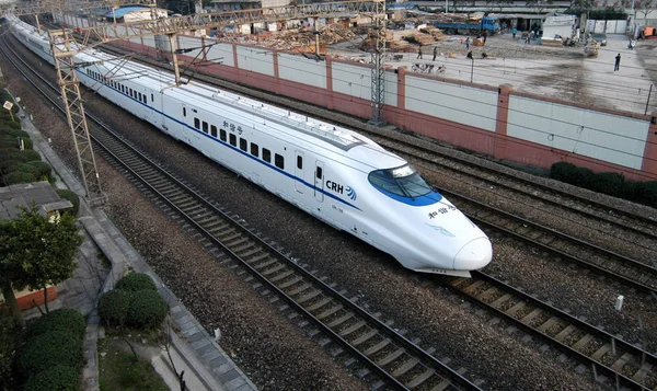 Pociągi Crh China Railway High Speed Linii Kolejowej Szanghaju Chiny — Zdjęcie stockowe