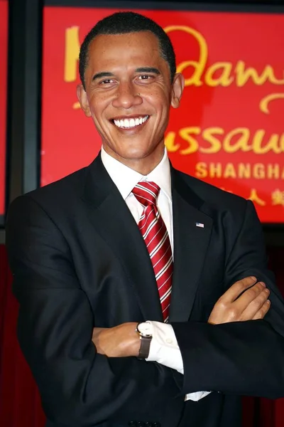 Vaxverk Usa Nyvalde President Barack Obama Avtäcktes Ceremoni Madame Tussauds — Stockfoto