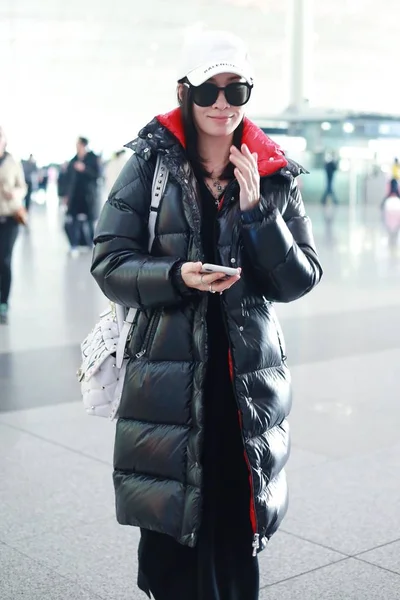 Hong Kong Actress Charmaine Sheh Arrives Beijing Capital International Airport — Stock Photo, Image