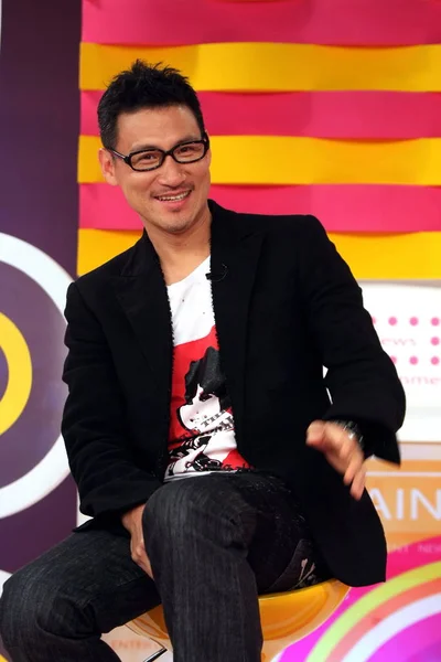 Cantante Hong Kong Jacky Cheung Posa Durante Programma Televisivo Taipei — Foto Stock