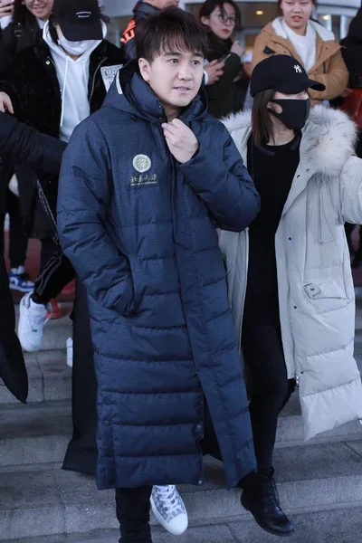 中国俳優 Zhai 田林到着 2019年のリハーサルの旧正月 または北京 中国の Cctv の春祭りの新年ガラ 2019 — ストック写真