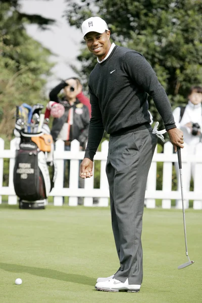 Oss Golfare Tiger Woods Ses Pro Händelse Hsbc Golf Champions — Stockfoto