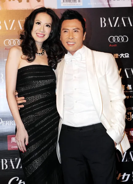 Actor Hong Kong Donnie Yen Esposa Modelo Hong Kong Cecilia — Foto de Stock